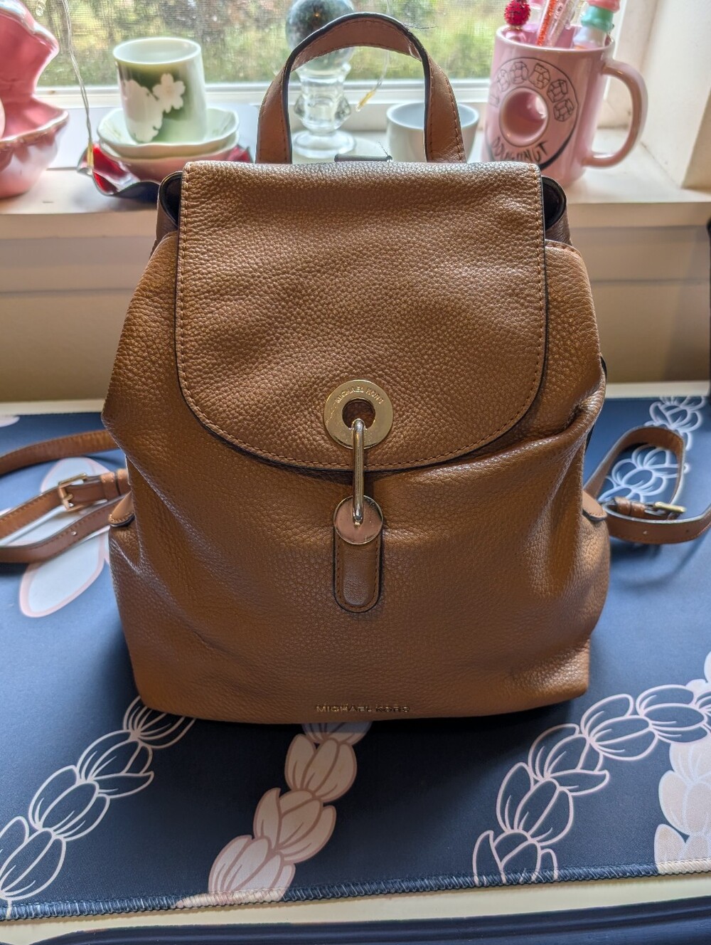 Authentic Michael Kors Raven Pebbled Leather Backpack